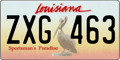 LA license plate ZXG463