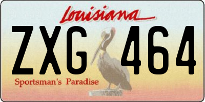 LA license plate ZXG464