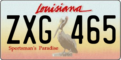 LA license plate ZXG465