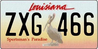 LA license plate ZXG466