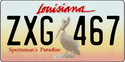 LA license plate ZXG467