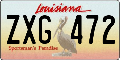 LA license plate ZXG472