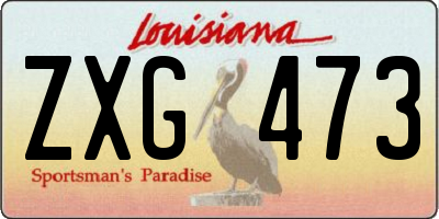 LA license plate ZXG473