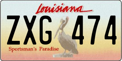 LA license plate ZXG474