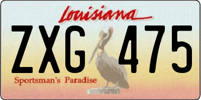 LA license plate ZXG475