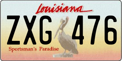 LA license plate ZXG476