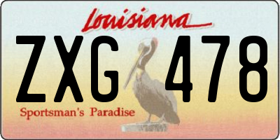 LA license plate ZXG478