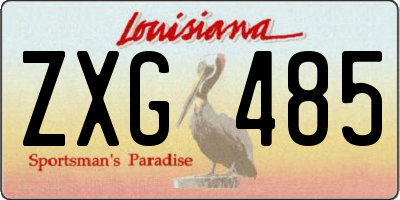 LA license plate ZXG485