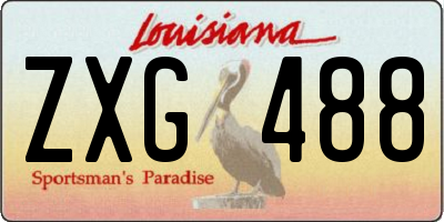 LA license plate ZXG488