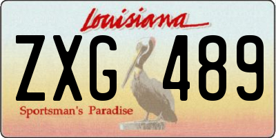 LA license plate ZXG489