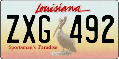 LA license plate ZXG492