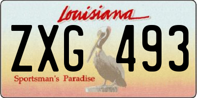 LA license plate ZXG493