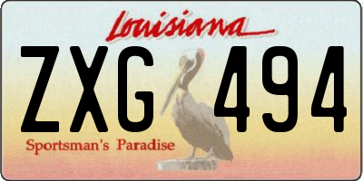 LA license plate ZXG494