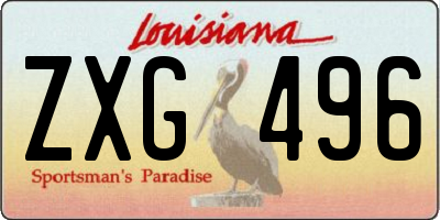 LA license plate ZXG496