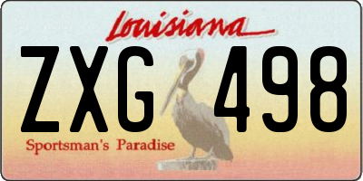 LA license plate ZXG498