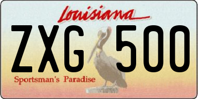 LA license plate ZXG500