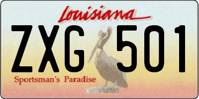 LA license plate ZXG501