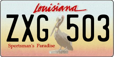 LA license plate ZXG503