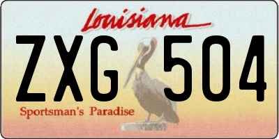 LA license plate ZXG504