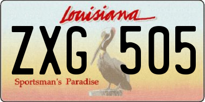 LA license plate ZXG505