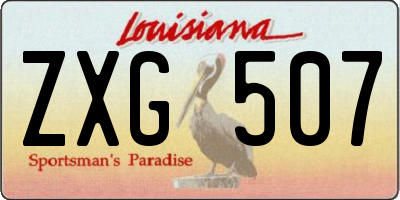 LA license plate ZXG507