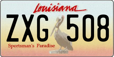 LA license plate ZXG508