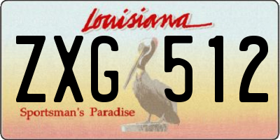 LA license plate ZXG512