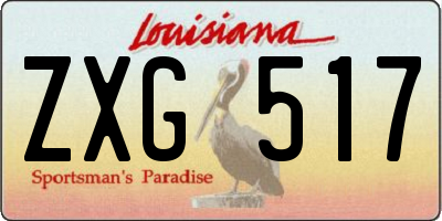 LA license plate ZXG517