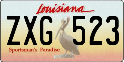 LA license plate ZXG523
