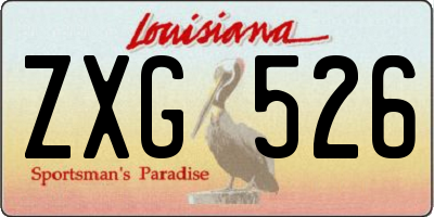 LA license plate ZXG526