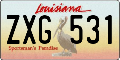 LA license plate ZXG531