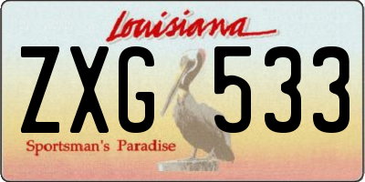 LA license plate ZXG533