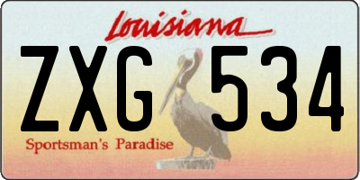 LA license plate ZXG534