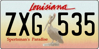 LA license plate ZXG535