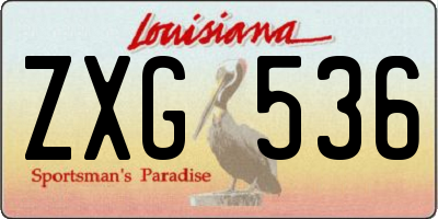 LA license plate ZXG536