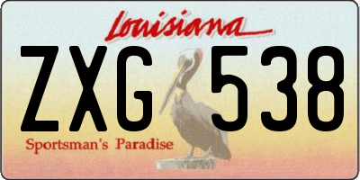 LA license plate ZXG538