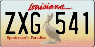 LA license plate ZXG541