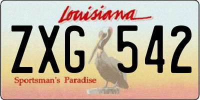 LA license plate ZXG542