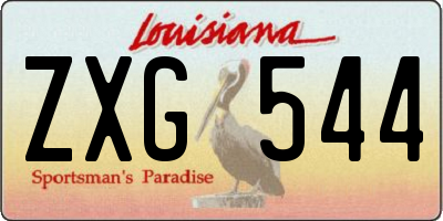 LA license plate ZXG544