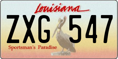 LA license plate ZXG547