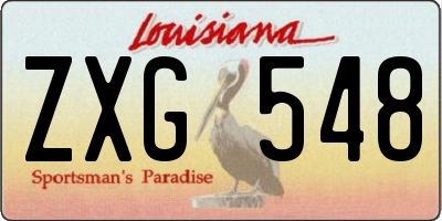 LA license plate ZXG548