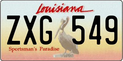 LA license plate ZXG549