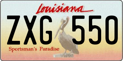 LA license plate ZXG550