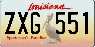 LA license plate ZXG551