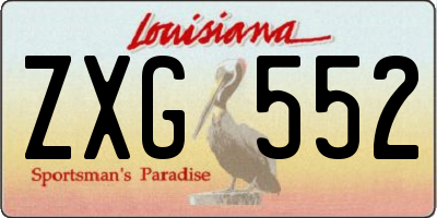 LA license plate ZXG552