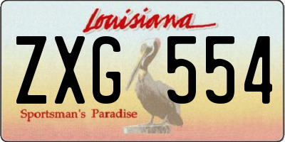 LA license plate ZXG554