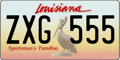 LA license plate ZXG555
