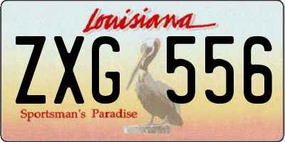 LA license plate ZXG556