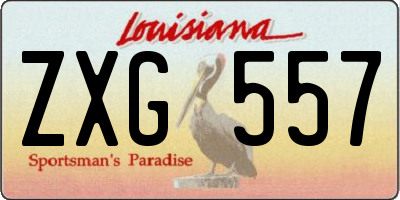 LA license plate ZXG557