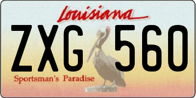 LA license plate ZXG560